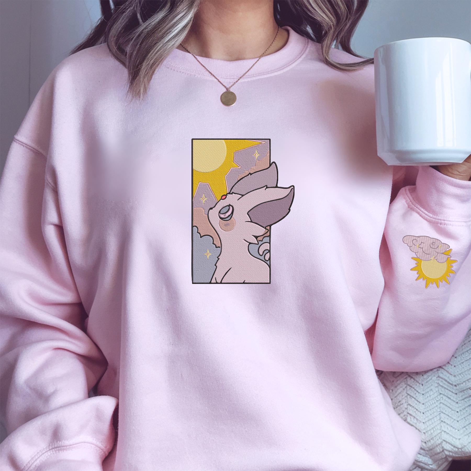 Embroidery Espon Sunny Sweatshirt Psychic Sun Anime Tshirt PKM University Shirt Unisex