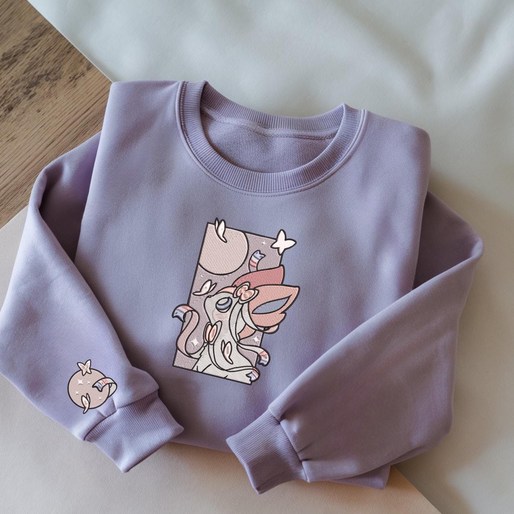 Embroidery Syveon Moonlight Sweatshirt Fairy Moon Butterfly Anime Tshirt PKM University Shirt Unisex