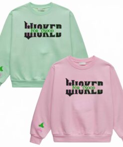 Wicked For Good Embroidery Glitter Sweatshirt Colorful Defy Gravity Broomstick Magic Wand Design Wizard Of Oz Witch Hoodies Gift Her