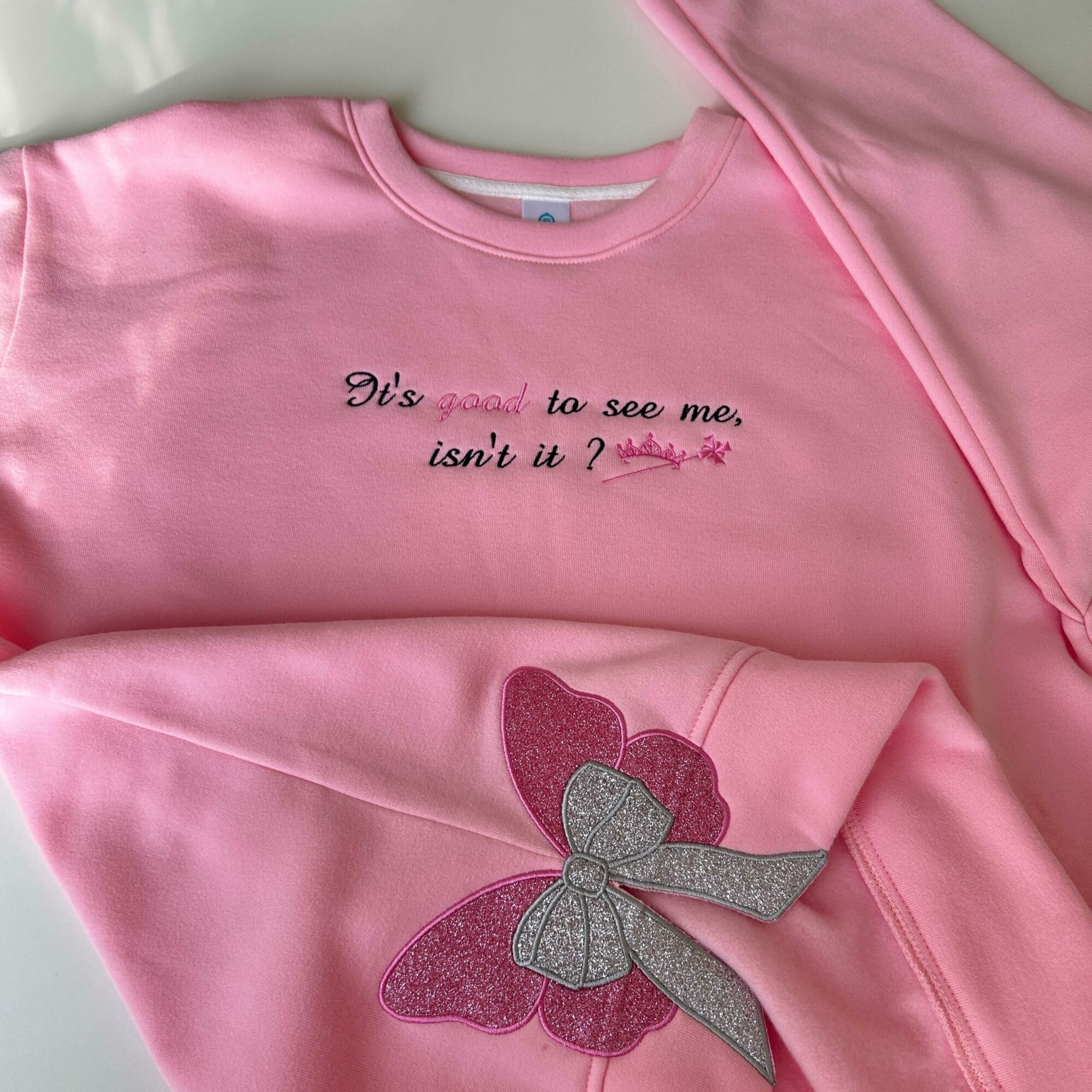 Glinda It’s Good To See Me Isn’t It Embroidered Sweatshirt Defying Gravity Witch Musical Elphaba Broadway Hoodie Musicals Movie Fan Gift