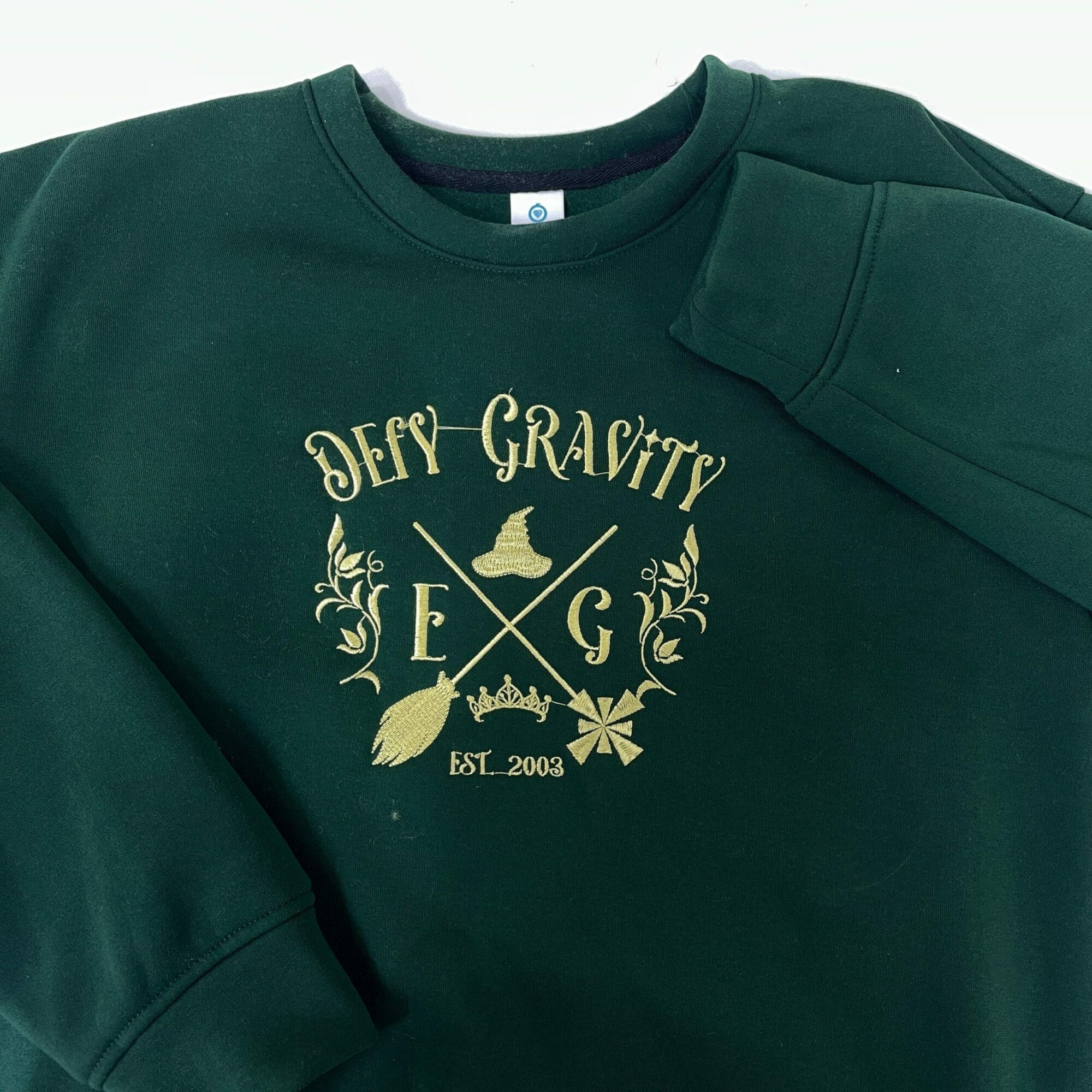 Embroidery Wicked Musical Elphaba And Glinda Sweatshirt Defy Gravity Quote Top Movie Fan Gift Shiz University Hoodies For Her