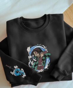 Embroidered Water Breathing Sweatshirt, Water Surface Slash Design, Perfect Gifts for Anime Lovers