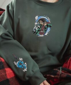 Embroidered Water Breathing Sweatshirt, Water Surface Slash Design, Perfect Gifts for Anime Lovers