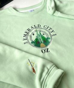 Wizard of Oz Shirt, Embroidered Emerald City Oz Sweatshirt, Broadway Musical Theater, Elphaba and Glinda Crewneck Hoodie, Defy Gravity Gift