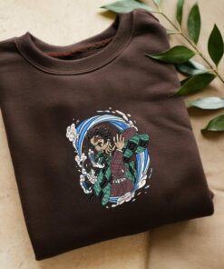 Embroidered Water Breathing Sweatshirt, Water Surface Slash Design, Perfect Gifts for Anime Lovers
