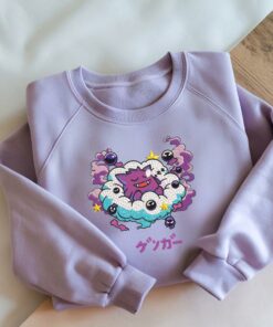 Embroidery Custom Gengar Greninja Sweatshirt On The Cloud Anime Tshirt Pokemon University Shirt Unisex