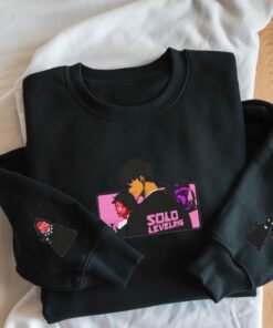 Embroidered Anime Sweatshirt I Alone Level Up-Inspired Design Monarch Of Shadows Sweater Double Dungeon Shirt Gifts For Lovers