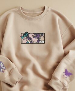 Embroidered Insect Breathing Hoodies, Butterfly Dance: Caprice Design