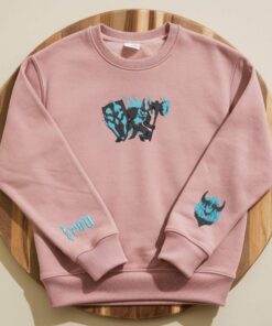 Embroidered Anime Character Sweatshirt, Iren On The Sleeve