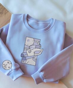 Embroidery Gaceon Moonlight Sweatshirt, Evee Iced Snow Fairy Moon, Embroidery Anime Tshirt, PKM University, Anime Shirt, Unisex Shirt