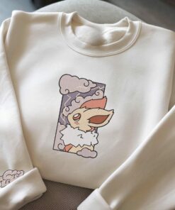 Embroidery Joteon Cloud Sweatshirt Evee Electric Lightning Anime Tshirt PKM University Shirt Unisex