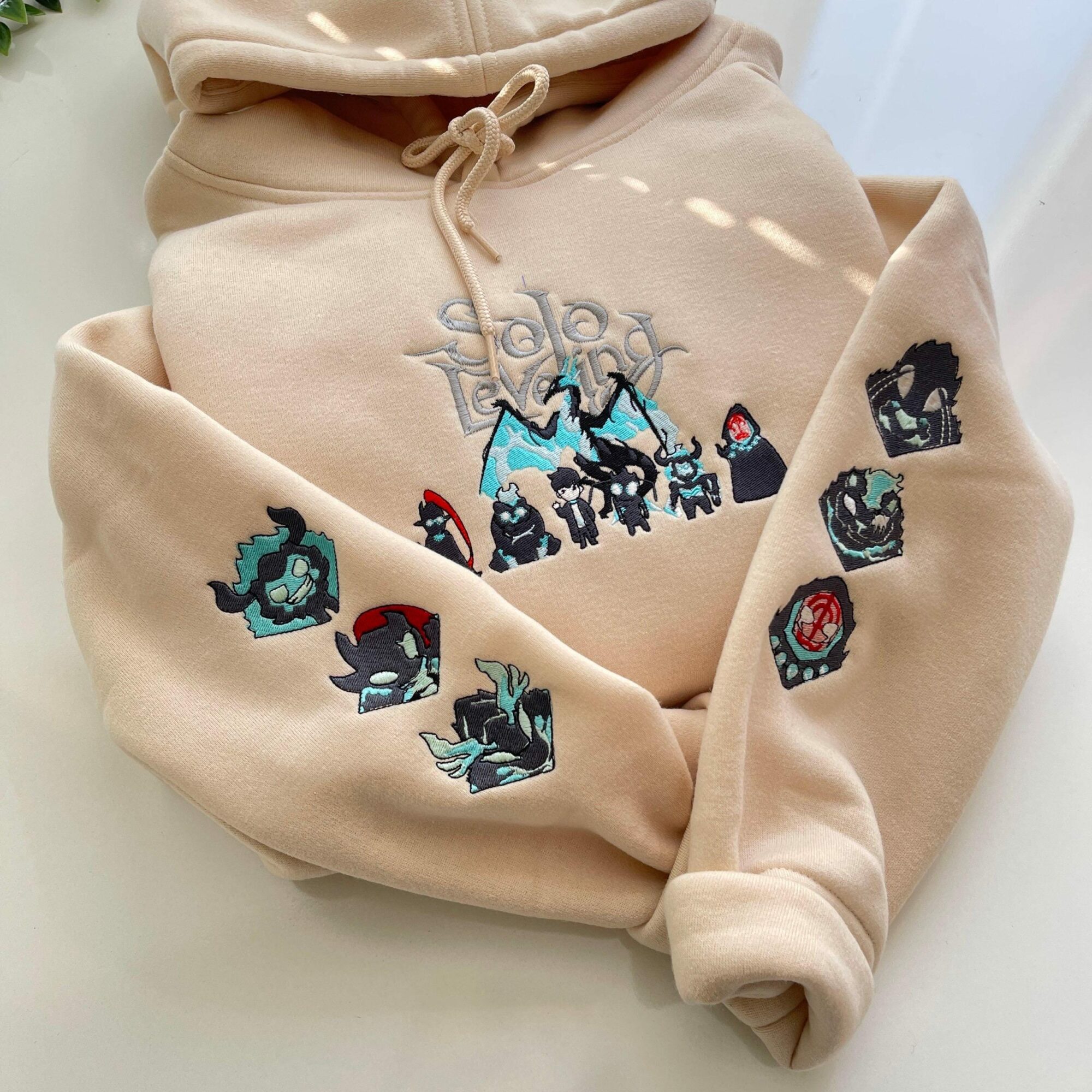 I Alone Level Up-Inspired Embroidered Anime Sweatshirt Double Dungeon Shirt