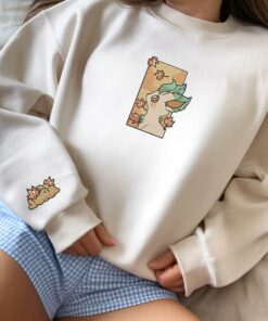 Embroidery Leafon PKM Sweatshirt, Leafon Grass Verdant, Embroidery Anime Tshirt, PKM University, Anime Shirt, Unisex Shirt