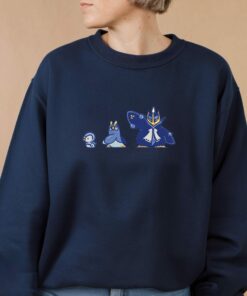 Embroidery Water Penguin PKM Sweatshirt, Pilub Evolution 0393-0395, Embroidery Anime Tshirt, PKM University, Anime Shirt, Unisex Shirt
