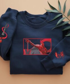 Knight of Destruction-Inspired Embroidered Sweatshirt, Monarch of Shadows, Double Dungeon Shirt