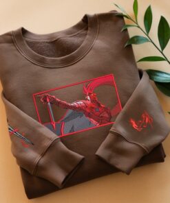Knight of Destruction-Inspired Embroidered Sweatshirt, Monarch of Shadows, Double Dungeon Shirt