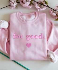 Embroidered For Good Wicked Sweatshirt Aesthetic Changed Hoodies Elphaba And Glinda Crewneck T-Shirt Defy Gravity Gift