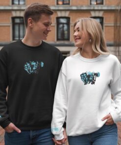 Embroidered Anime Character Sweatshirt, Iren On The Sleeve