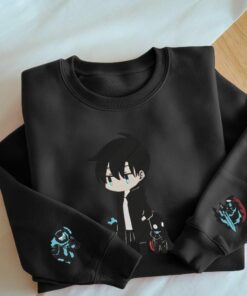 Embroidered Anime Double Dungeon Shirt, Design On The Sleeves