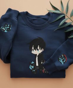 Embroidered Anime Double Dungeon Shirt, Design On The Sleeves