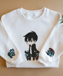 Embroidered Anime Double Dungeon Shirt, Design On The Sleeves