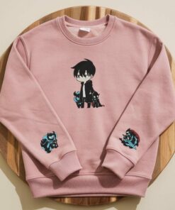 Embroidered Anime Double Dungeon Shirt, Design On The Sleeves