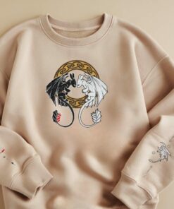 Glitter Embroidered Cartoon Sweatshirt, Tips for Training Your Dragon Shirt, Viking-Inspired Design, Night Rage Top, Gift for Cartoon Lovers