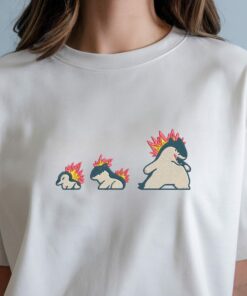Embroidery Fire Mouse PKM Sweatshirt, Cindaqui Evolution 0155-0157, Embroidery Anime Tshirt, PKM University, Anime Shirt, Gift for Anime Fan