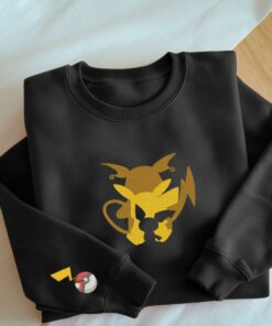 PKM Electric Mouse Sweatshirt Pica Evolution Embroidery Anime Tshirt University Shirt Unisex
