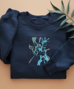 nime-Inspired Sweatshirt with Embroidered Hero Graphic – Unique and Stylish