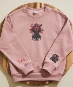 Embroidered Demon Sweatshirt – Red Flame Lord Design