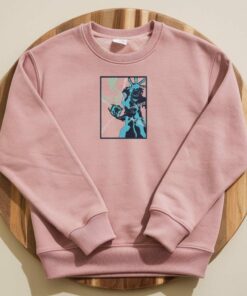 nime-Inspired Sweatshirt with Embroidered Hero Graphic – Unique and Stylish