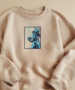 nime-Inspired Sweatshirt with Embroidered Hero Graphic – Unique and Stylish