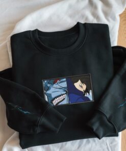 Anime Duo Embroidered Sweatshirt – Shark & Masked Ninja