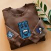 Anime Duo Embroidered Sweatshirt – Shark & Masked Ninja