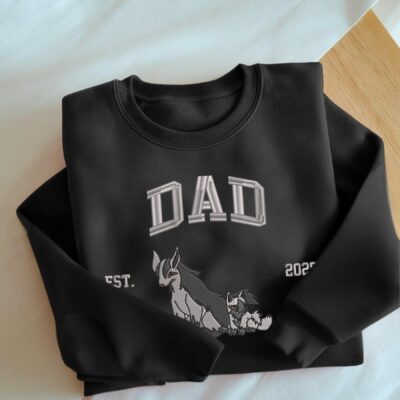 Mightyena Embroidered Sweatshirt Custom Year Embroidery Anime Shirt Father’s Day Gift Tee