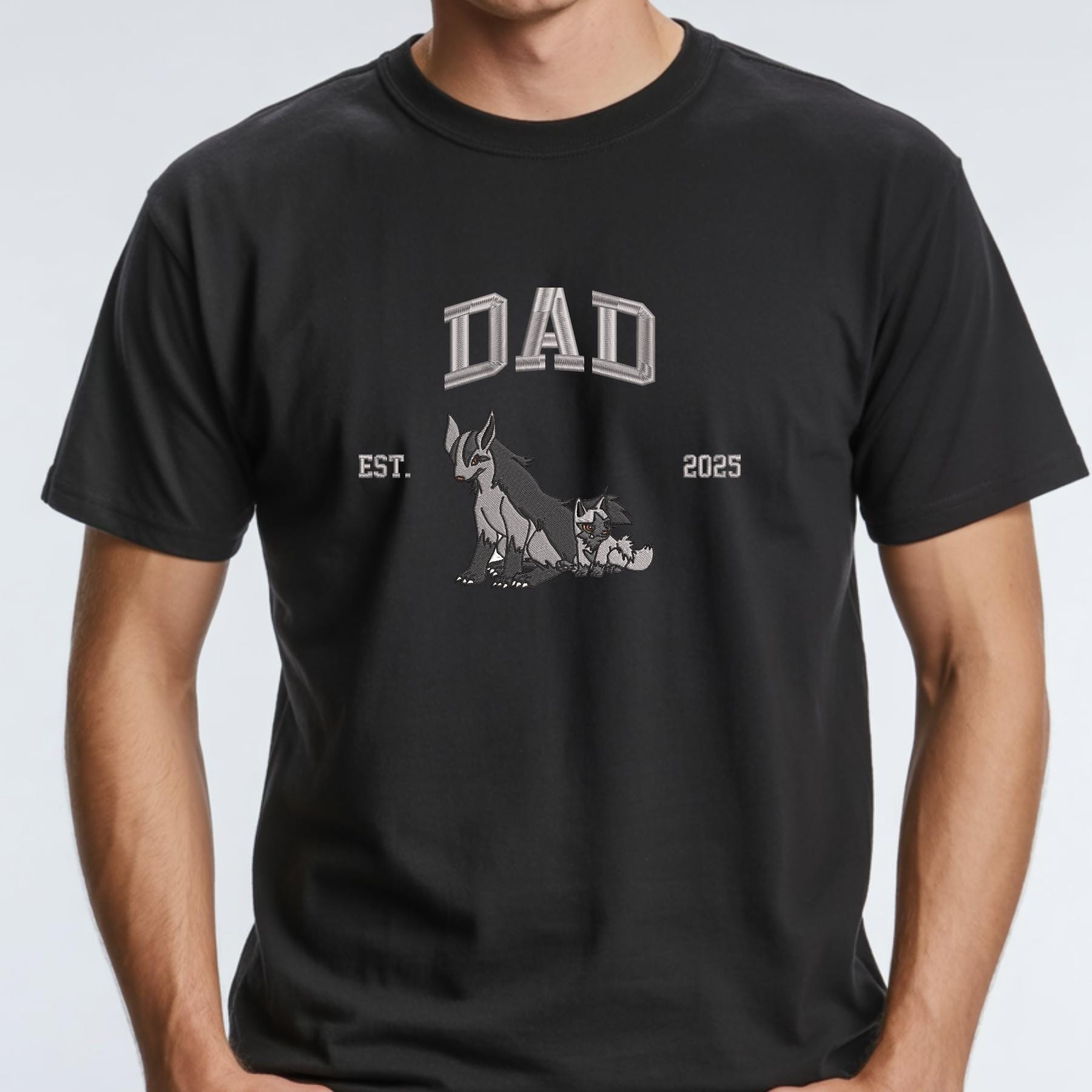 Mightyena Embroidered Sweatshirt Custom Year Embroidery Anime Shirt Father’s Day Gift Tee