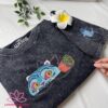 Embroidered KPOP Band Huntrix Washed TShirt Demon Hunter Line Art Tee Fan Shirt Saja Girls Mira Rumi Zoey Gift For Him