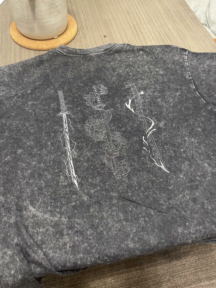 Reviews 9 Embroidered Anime Washed Shirt Sun - Water Thunder Beast Breathing Inspired Tshirt photo review
