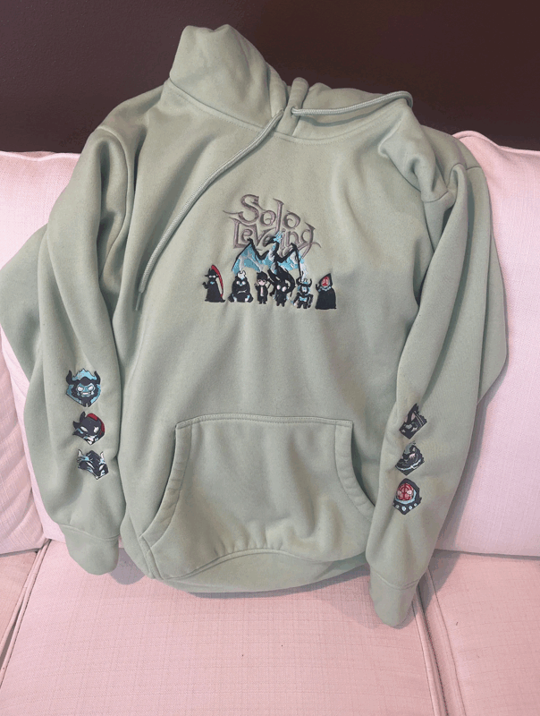 I Alone Level Up-Inspired Embroidered Anime Sweatshirt Double Dungeon Shirt photo review