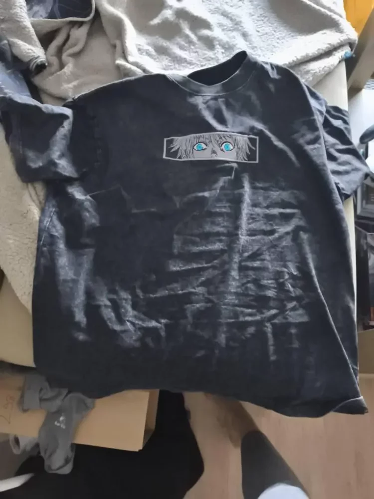 Reviews 49 Gojo Satoru - Embroidered Anime Washed Shirt Limitless Cursed Technique Gifts For Lovers photo review