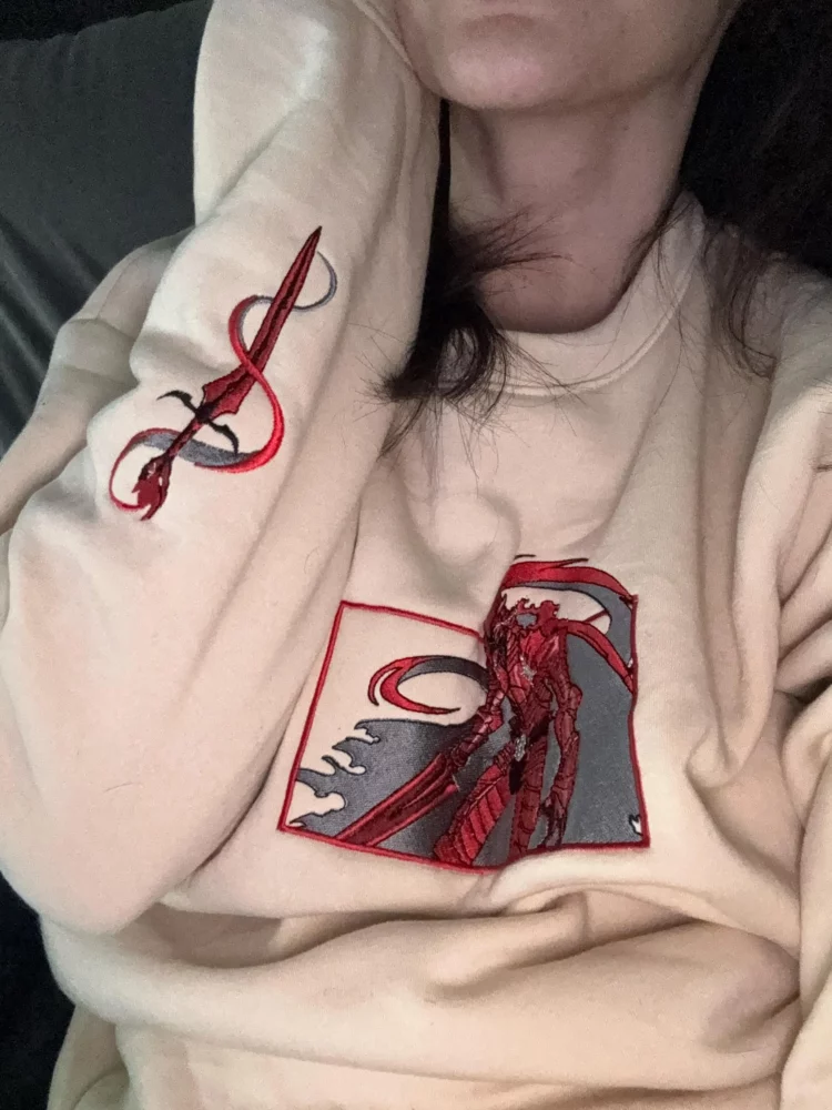 Knight Of Destruction-Inspired Embroidered Sweatshirt Monarch Shadows Double Dungeon Shirt photo review