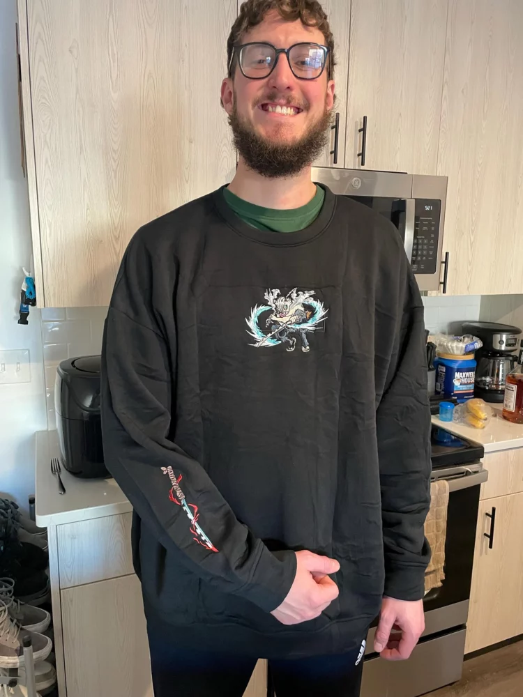 Embroidered Inosuke Sweatshirt Second Form-Rip And Tear Hoodies photo review