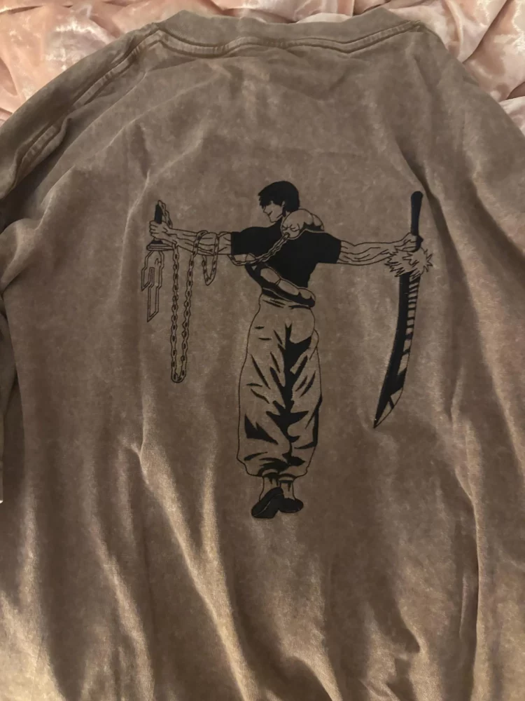 Reviews 55 Toji Fushiguro - Embroidered Anime Washed Shirt Tenyo Jubaku Design photo review