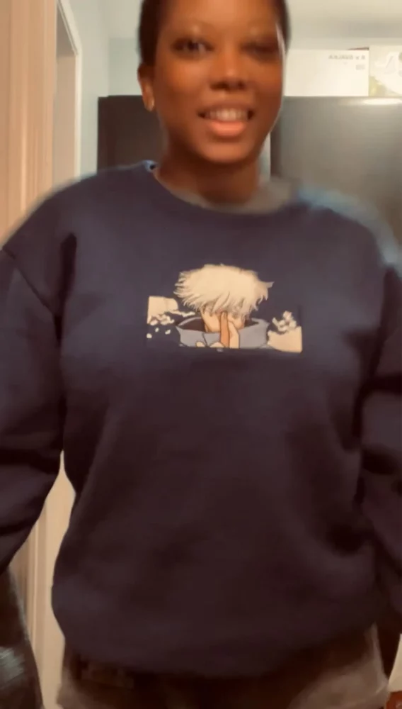 Reviews 23 Gojo Satoru - Embroidered Jujutsu Kaisen Sweatshirt Limitless Cursed Technique-Inspired Sweater photo review