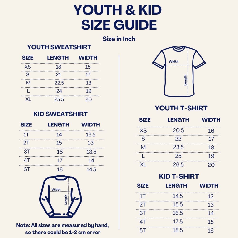 Size Chart Youth kid size chart