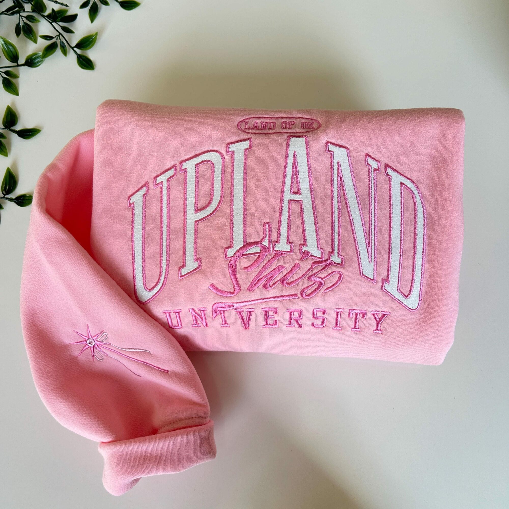 Thropp And Upland Shiz University Glitter Embroidered Sweatshirt Land Of Oz Elphaba Glinda Defy Gravity