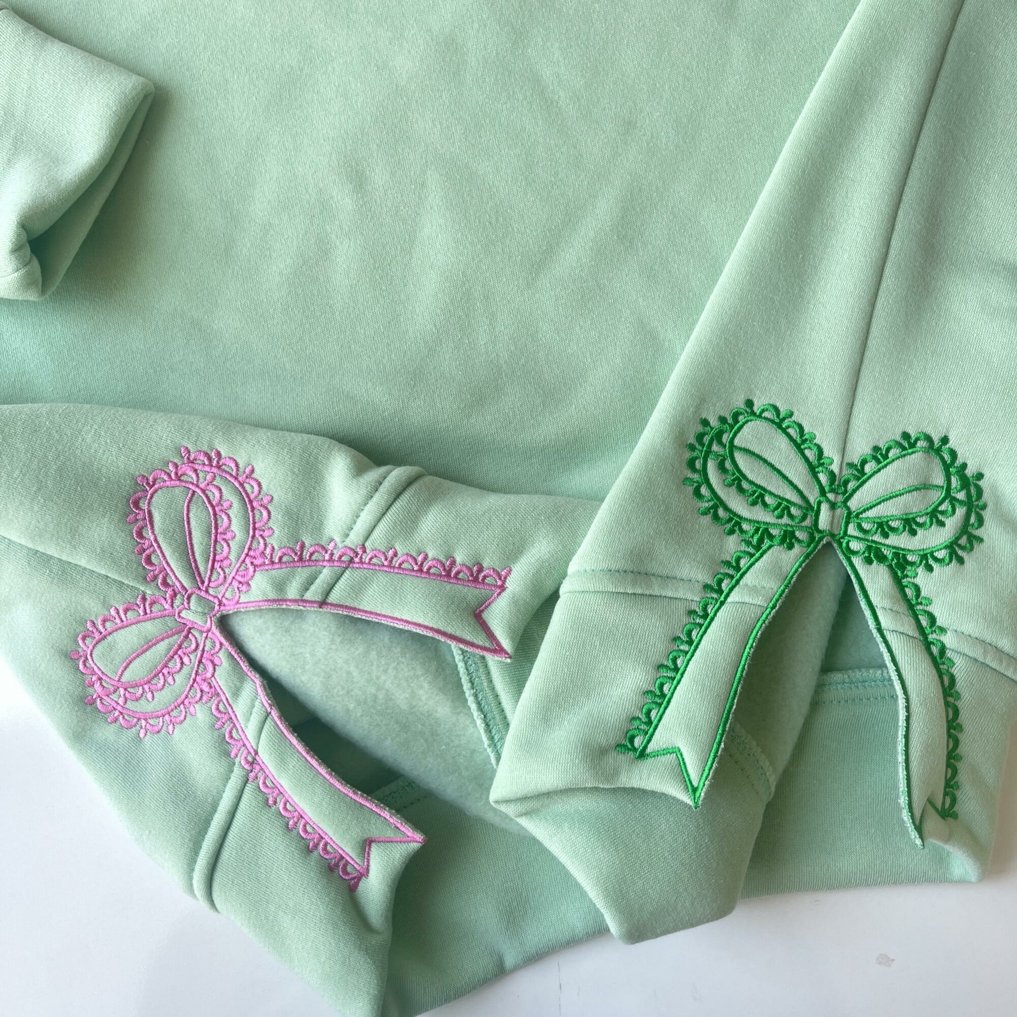Wicked Glitter Colorful Side Bow Embroidered Sweatshirt Elphaba Glinda Defy Gravity Halloween Gift