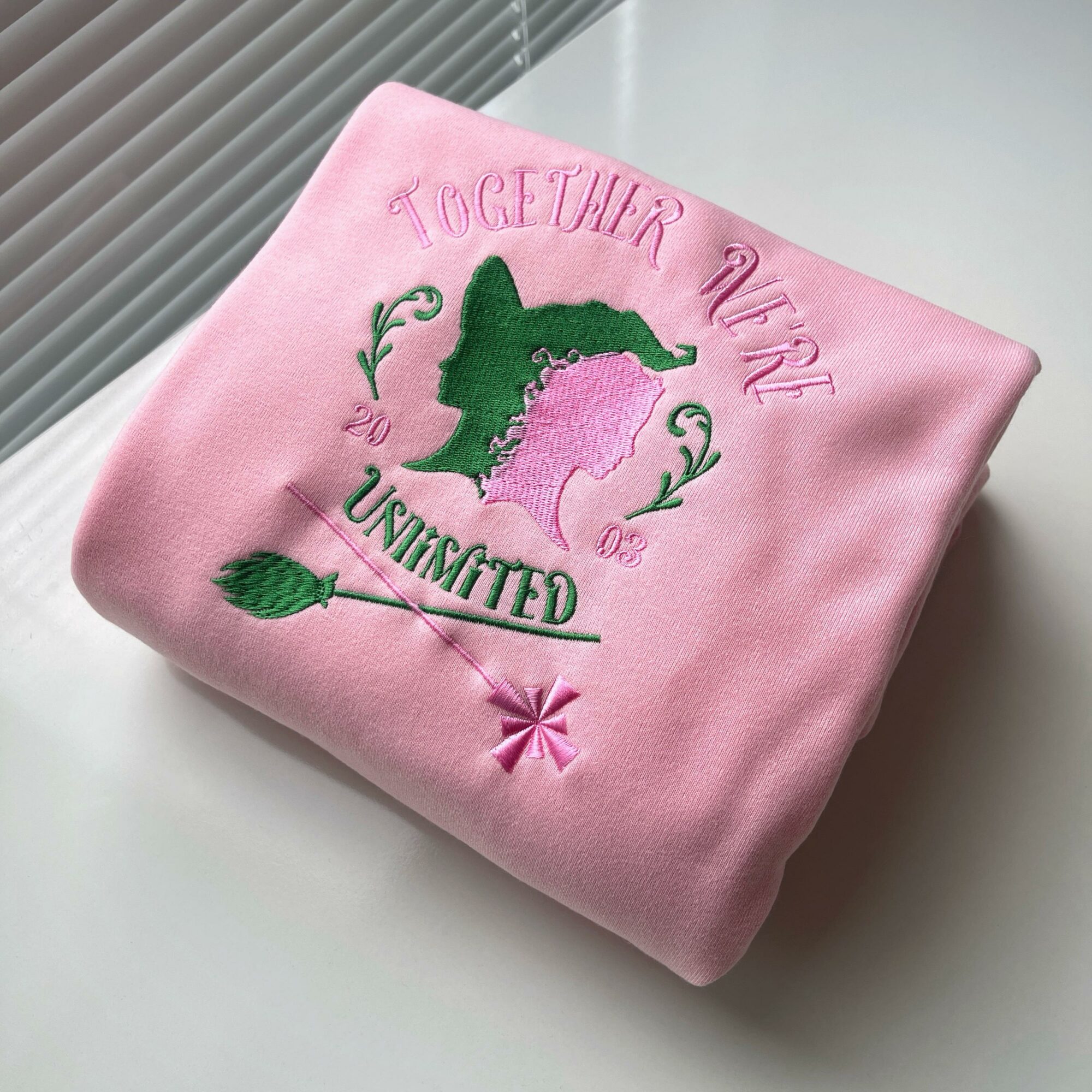 Elphaba Glinda Together We’re Unlimited Wicked Embroidered Sweatshirt