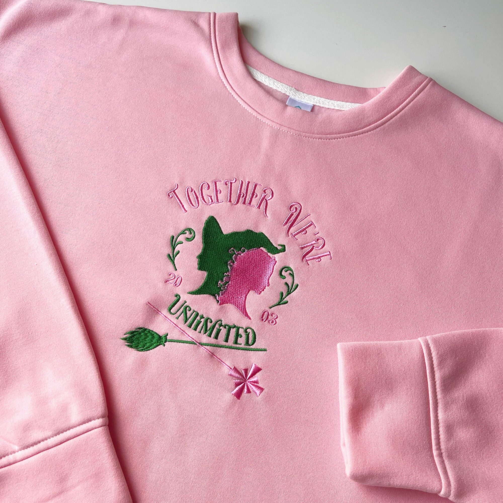 Elphaba Glinda Together We’re Unlimited Wicked Embroidered Sweatshirt